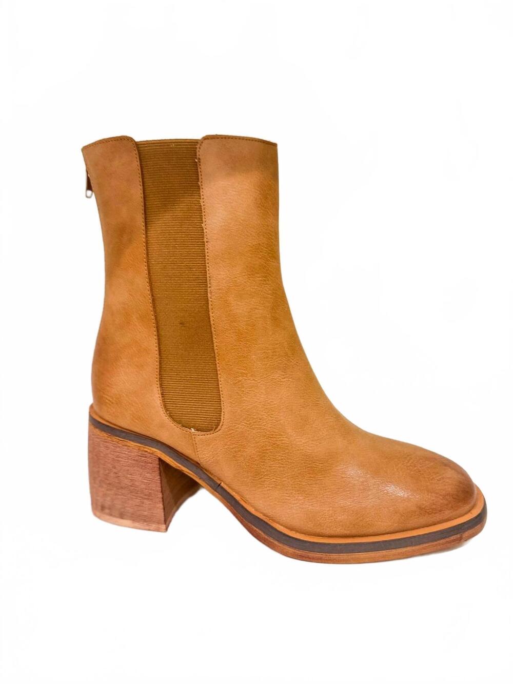NEW OASIS SOCIETY women's olivia chelsea heel boots in caramel